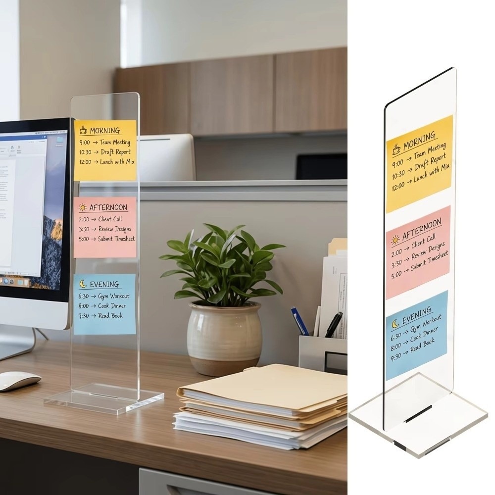 Sticky Memo Holder - Tablero de notas acrílico duradero, soporte