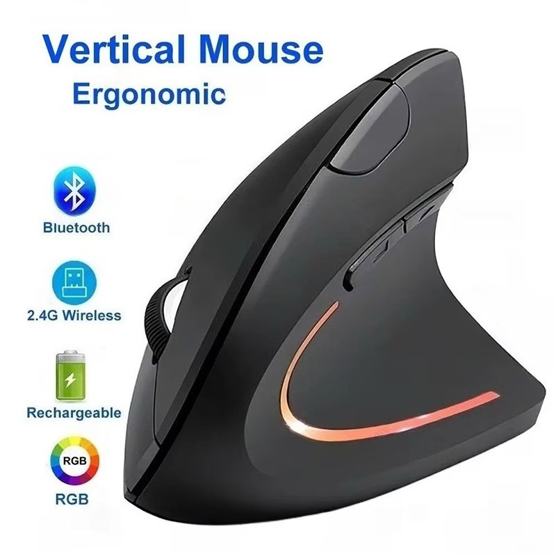 Desk Setup Kit - Ratón vertical ergonómico de 2.4GHz con