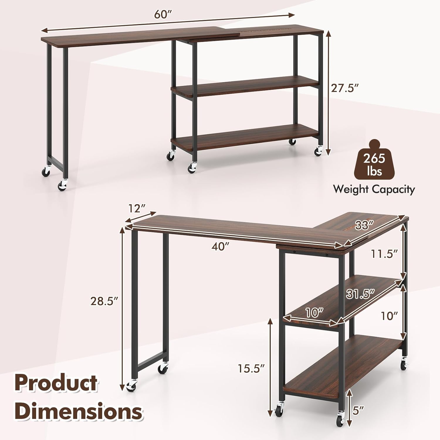 360 °   Mesa Auxiliar Giratori - Desk Setup Laptop reseña y precio