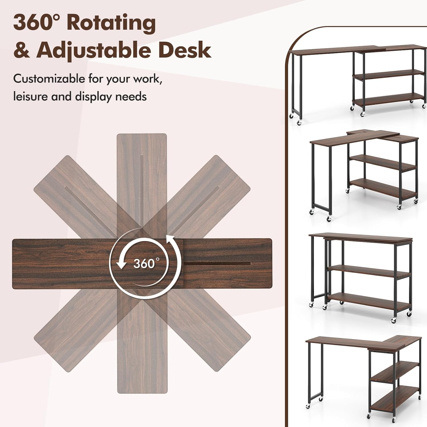 360 °   Mesa Auxiliar Giratori - Desk Setup Laptop reseña y precio