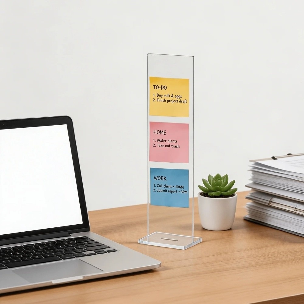 Tablero de notas acrílico tran - Sticky Memo Holder reseña y precio