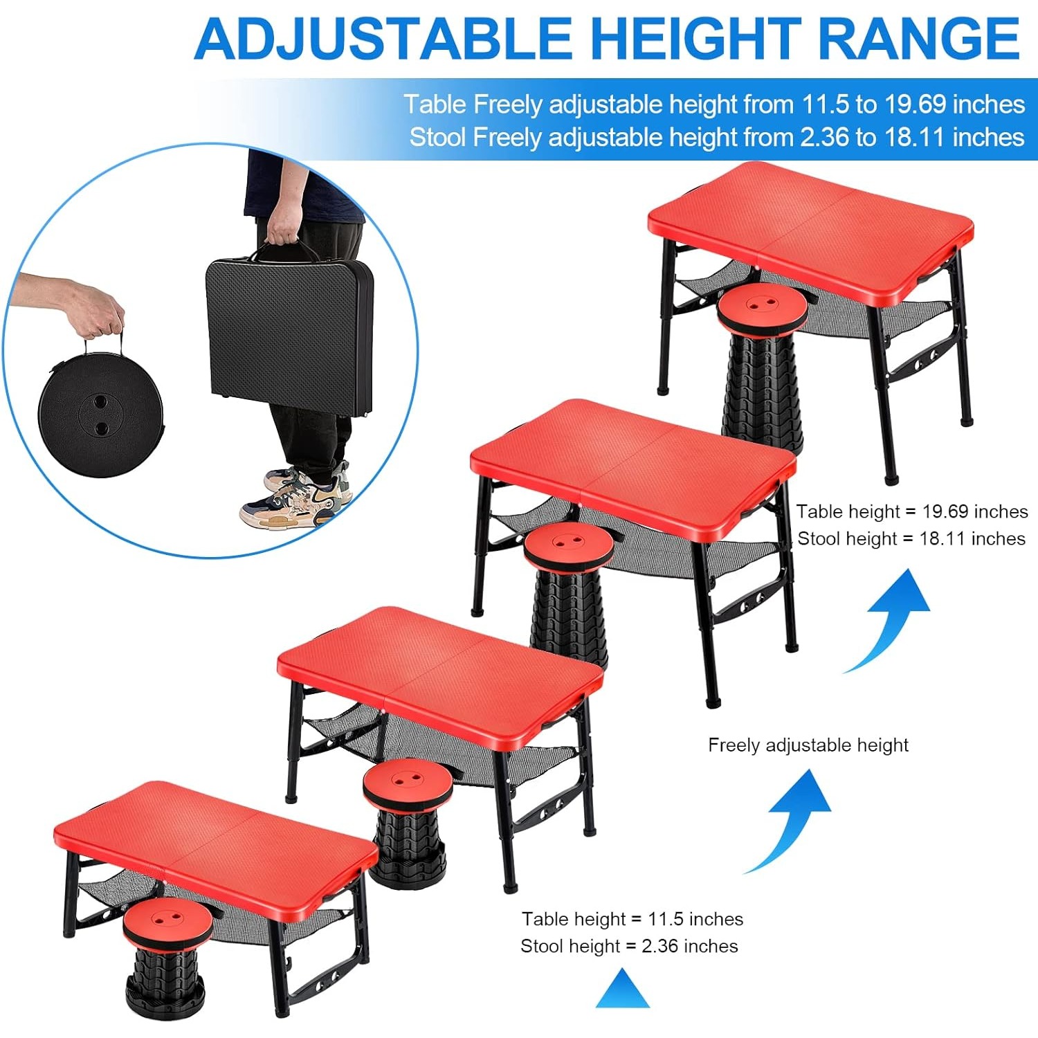 Juego de mesa y taburetes pleg - Desk Setup Laptop reseña y precio